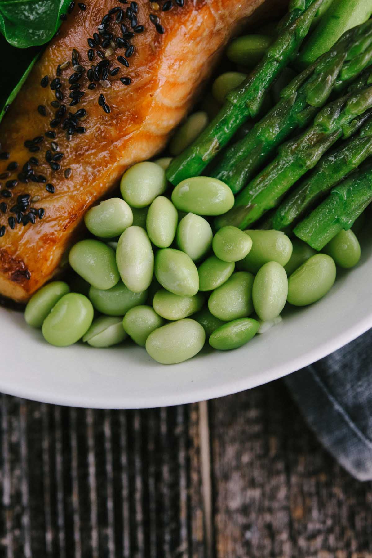 salmon soy bean salad