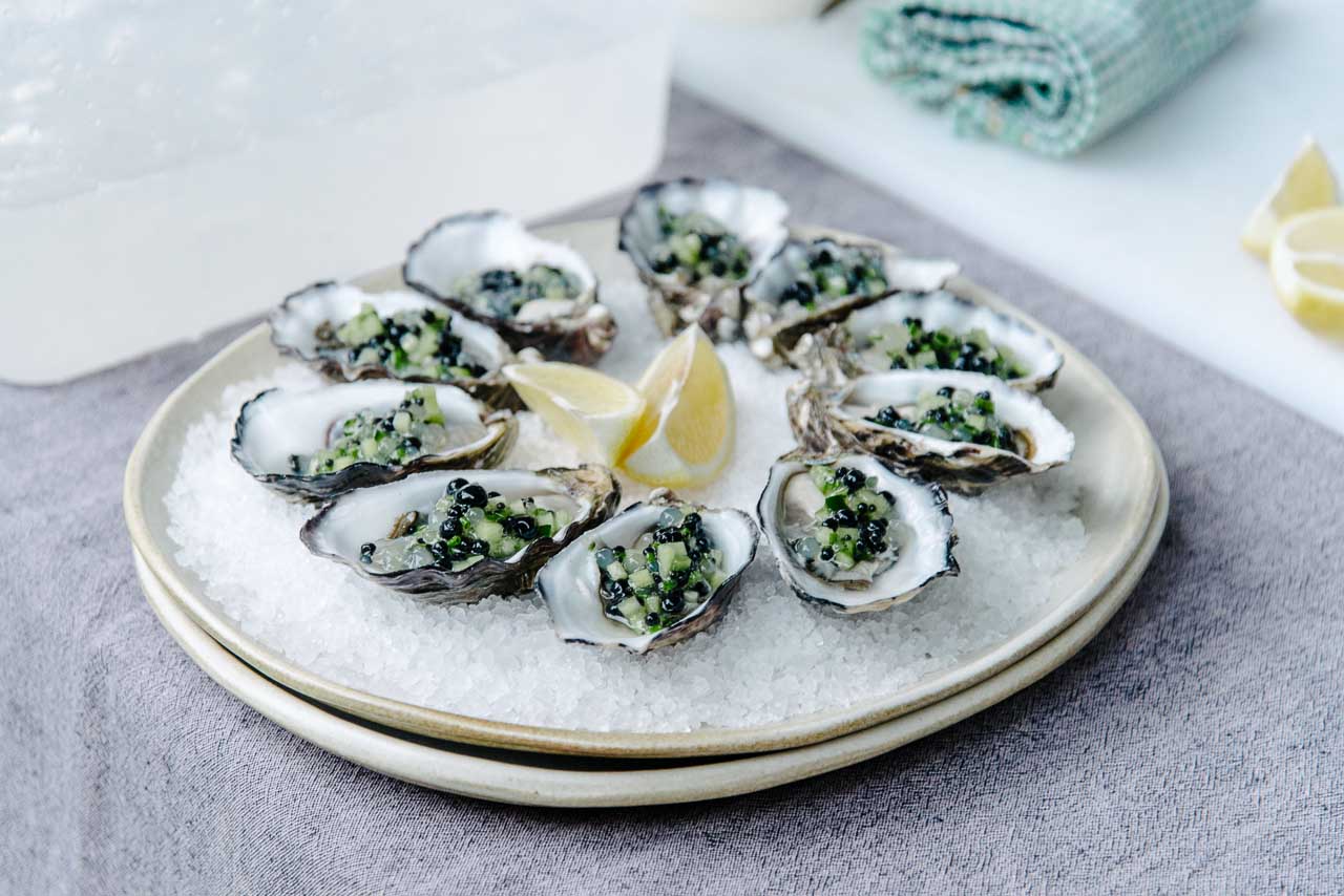 Oysters at Kangaroo and Canapes, Southern Ocean Lodge