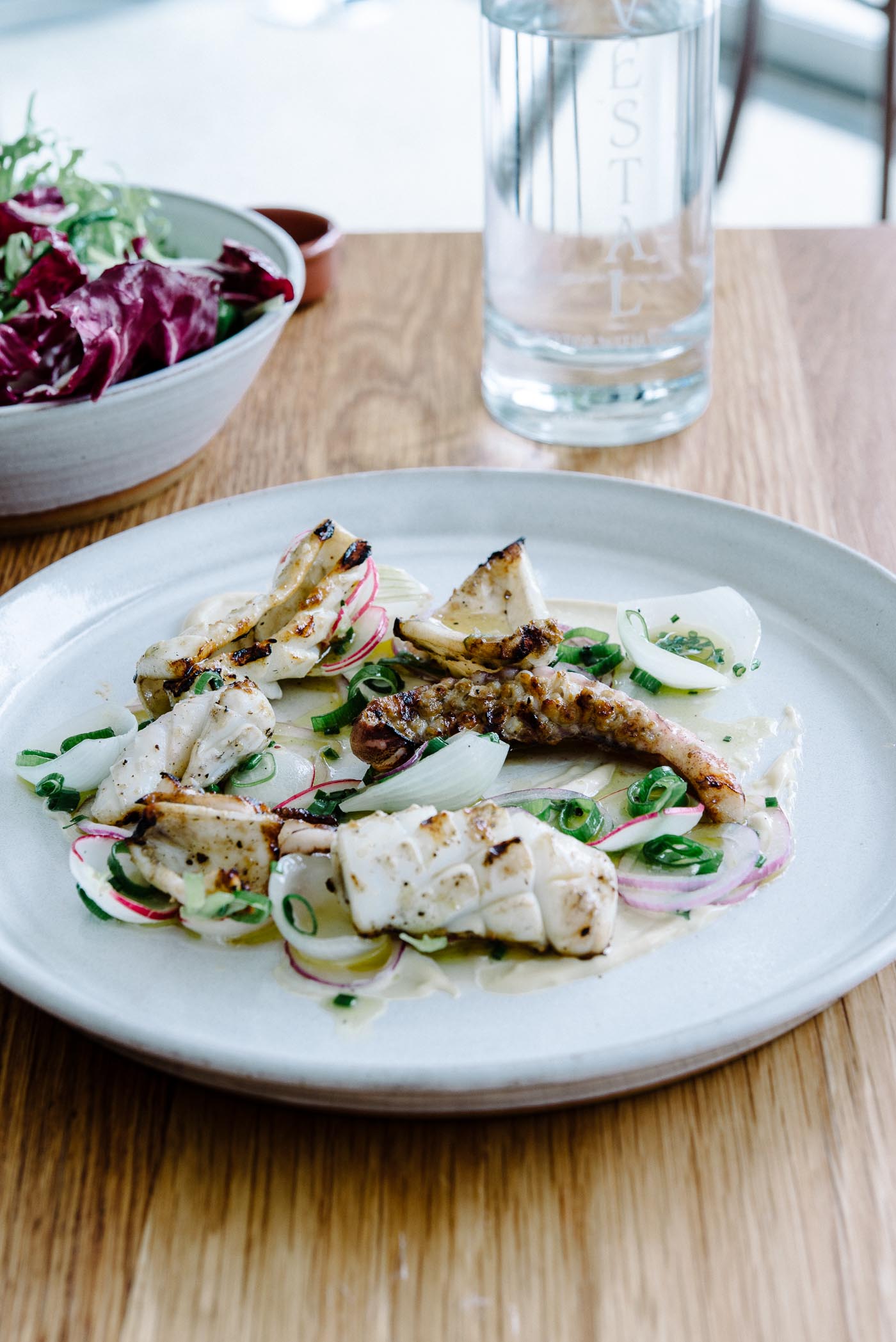 Squid, radish and onion at Fino Seppeltsfield