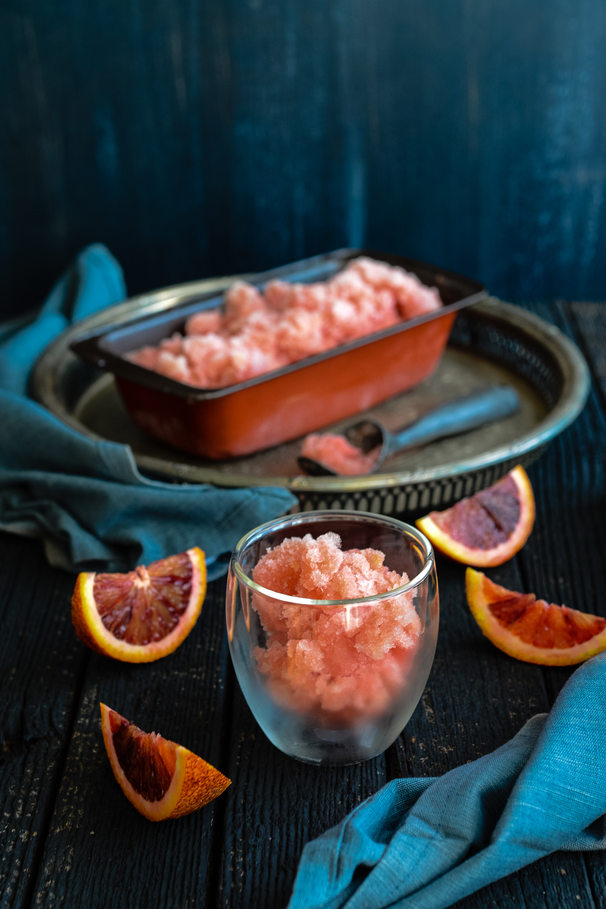 Mimosa Sorbet with Blood Oranges