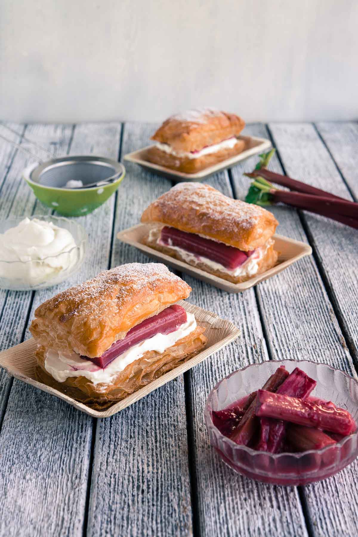 rhubarb pastries