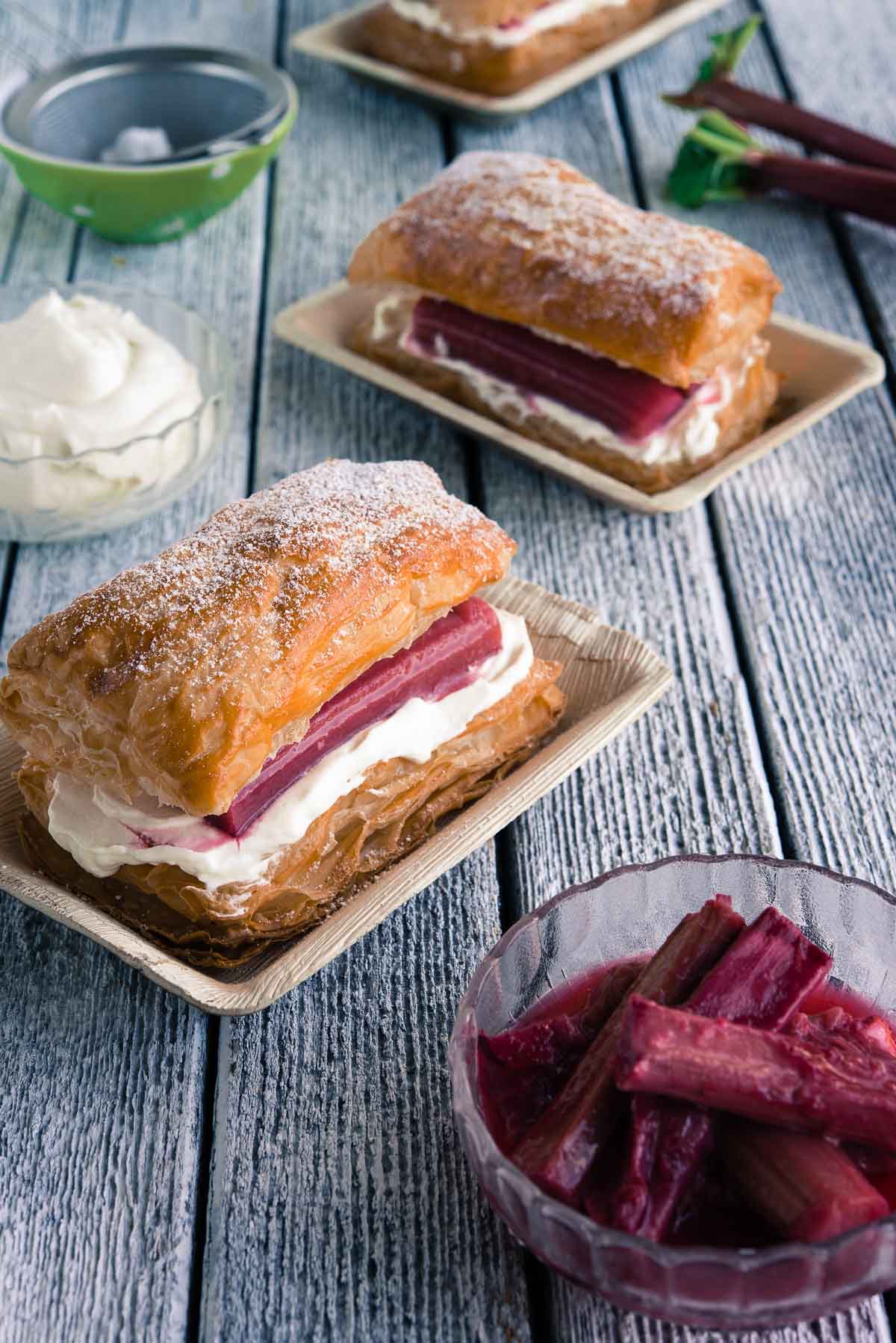 rhubarb pastries